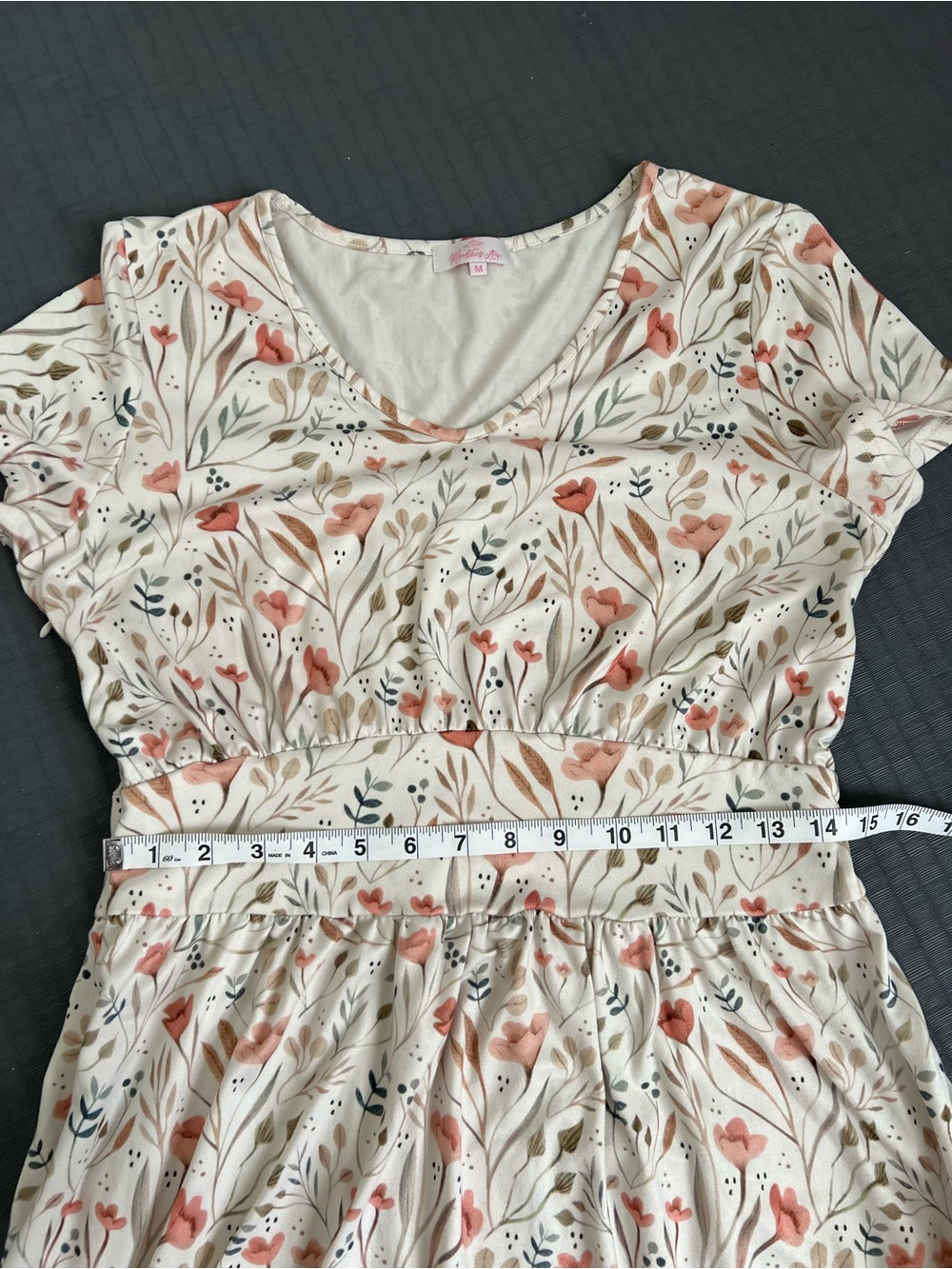 Nursing Friendly-The Adeline-Ivory Floral(hidden zippers for nursing) - Picture 6 of 7